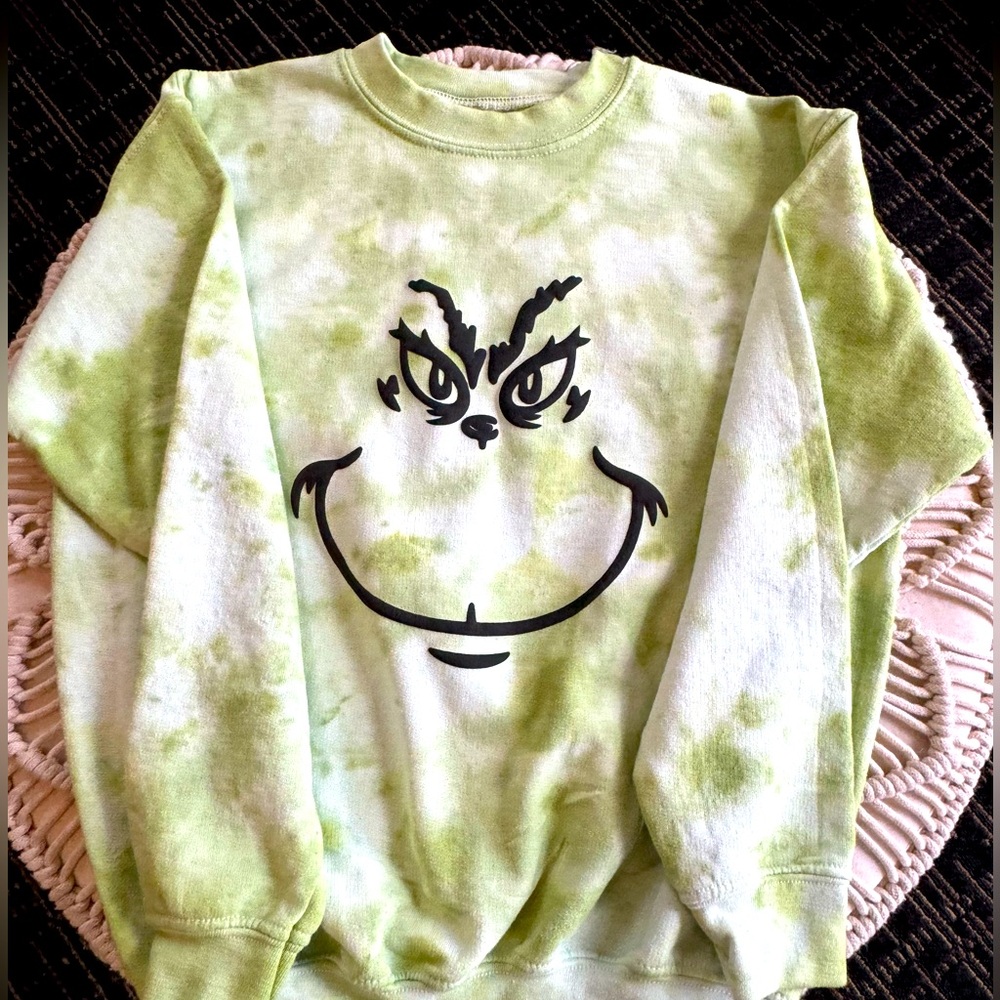 NEW! Grinch Hand made (tie dye) sweatshirts